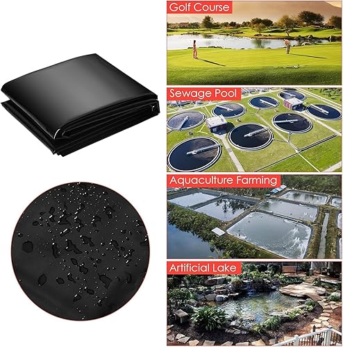 Miniatura 4 de Revestimiento de estanque de 3 x 300 pies, grosor de 20 mil, material LLDEP flexible y duradero, fácil de cortar y resistente a los rayos UV, para