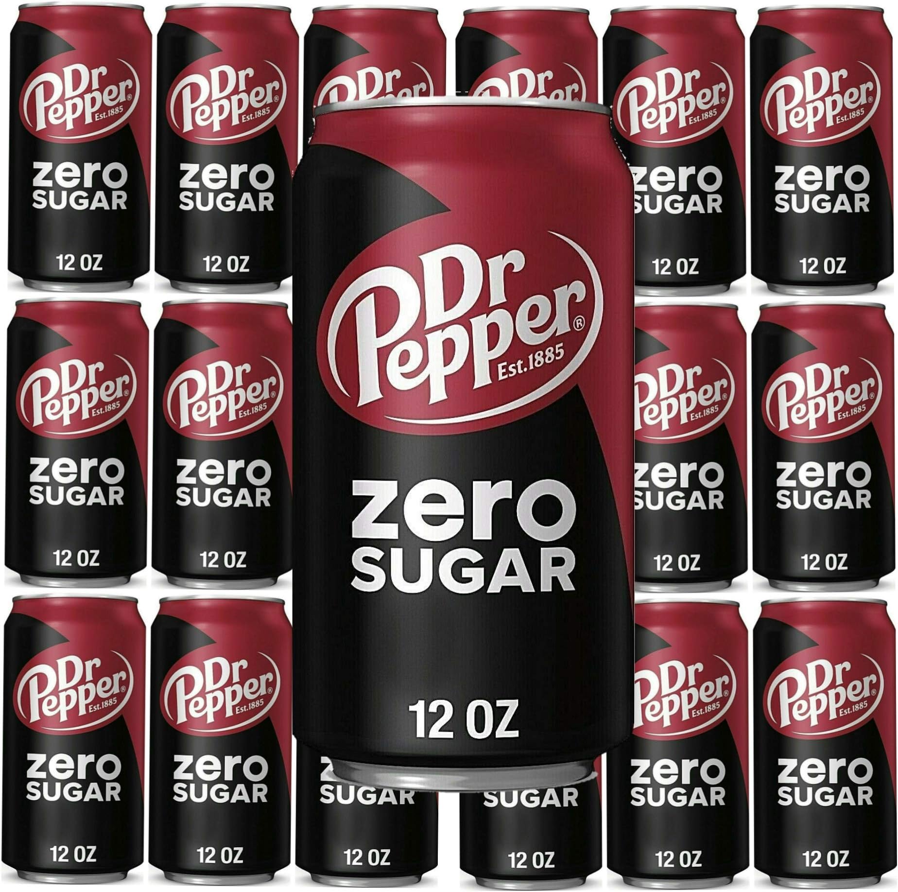 Diamond coast Dr Pepper Zero Sugar, 12 fl oz , 18 cans, total 216 fl oz, 12 Fl Oz (Pack of 18)