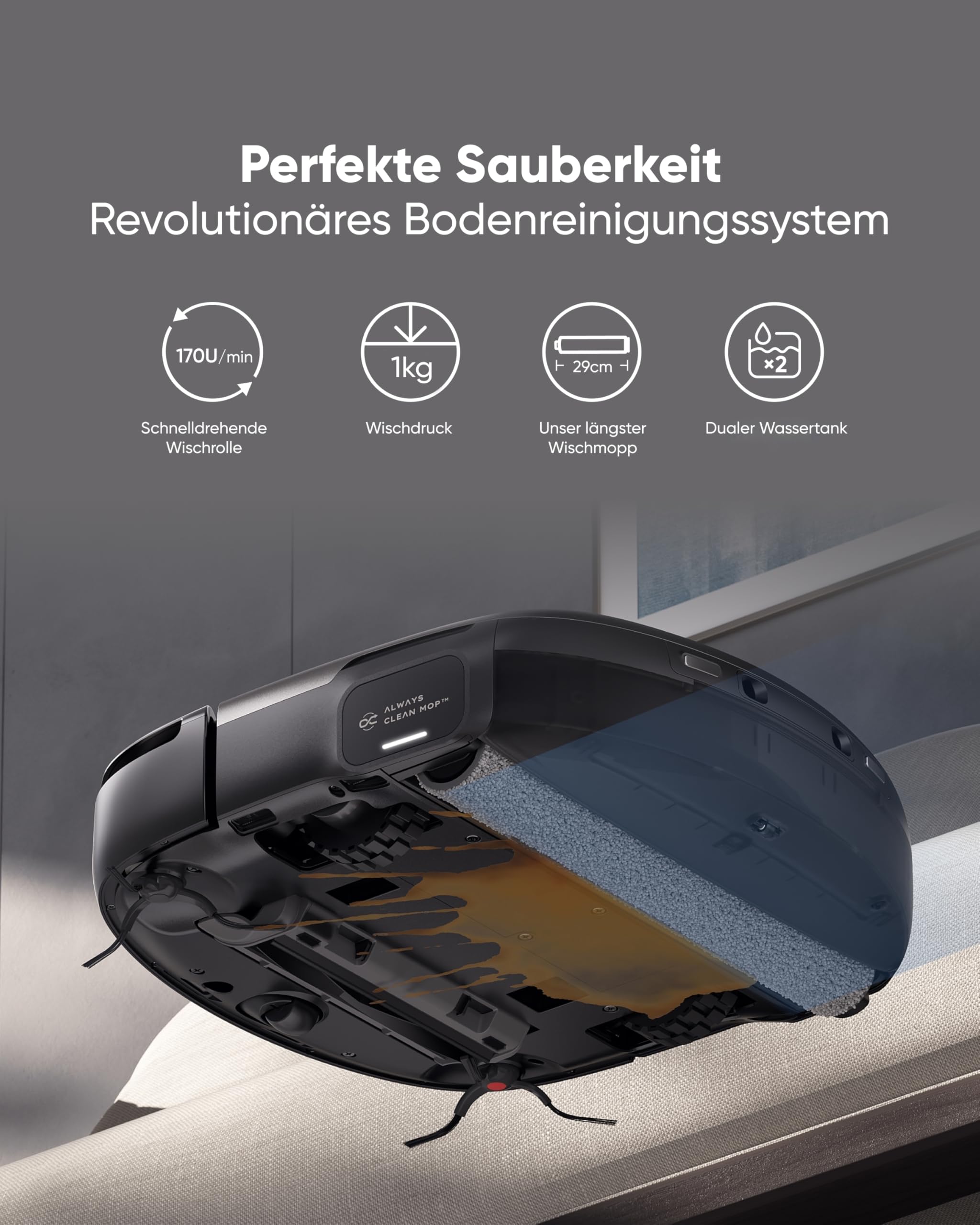 eufy S1 Pro HydroJet Saugroboter mit Wischfunktion, Revolutionäres Reinigungssystem, Ozon-10-in-1-Station, Auto-Reinigerdosierung (Generalüberholt)