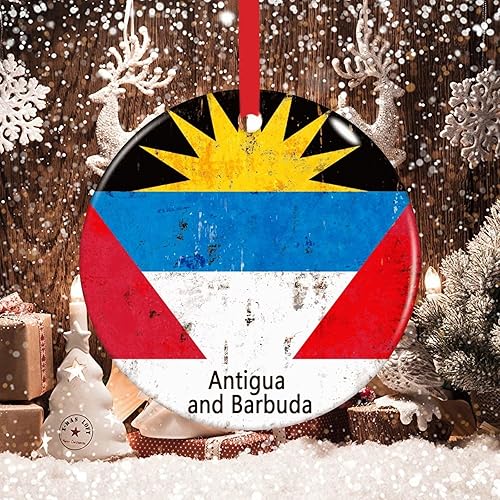 Vista 48 de Chipre - Adornos colgantes para árbol de Navidad, bandera nacional de Chipre, adornos de cerámica para decoraciones de Navidad, regalo de viajero