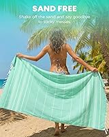 Vista 3 de Paquete de 2 toallas de playa turcas de algodón, toalla de natación compacta de gran tamaño, sin arena, de secado rápido, fina, liquidación, lujo