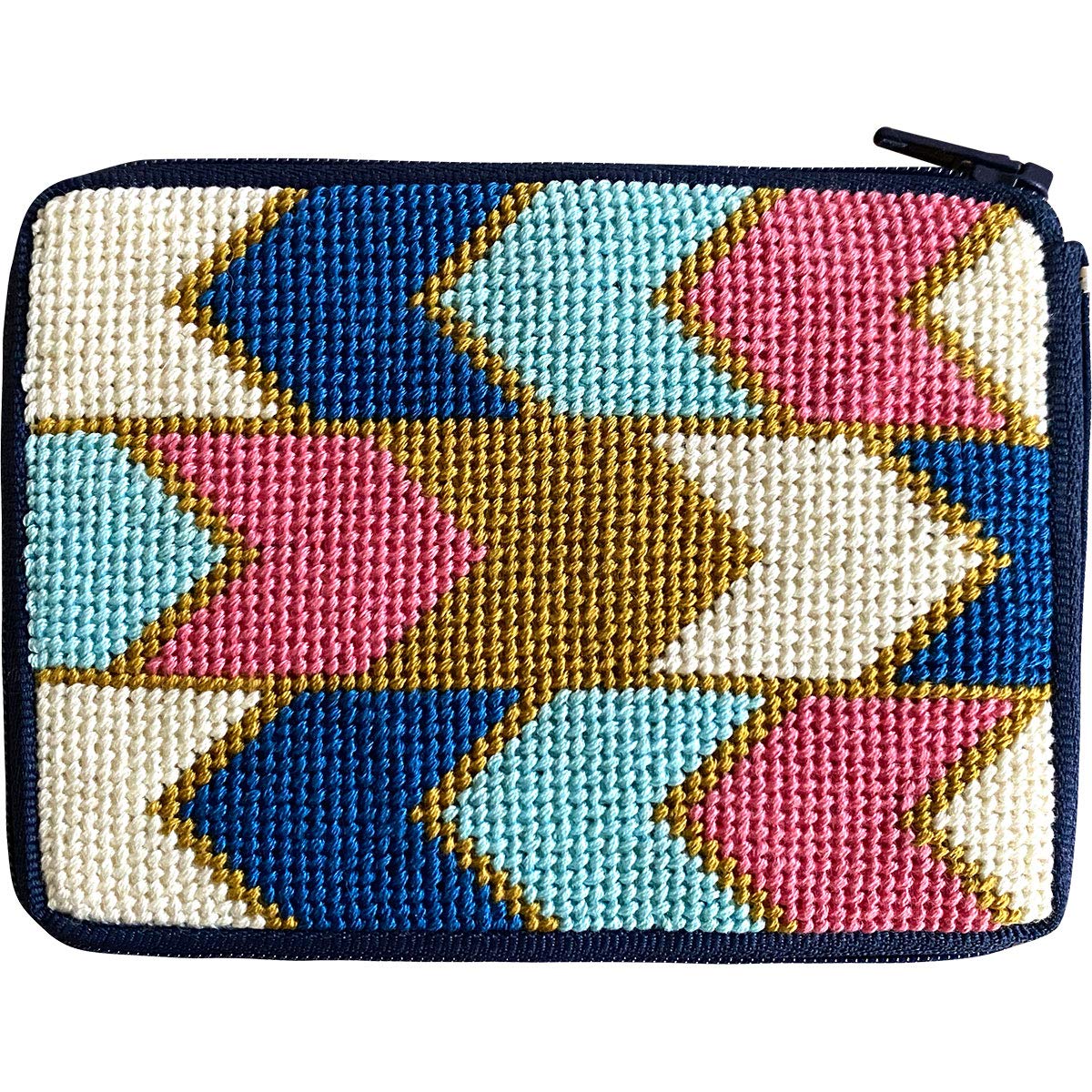 Stitch & Zip Needlepoint Coin Purse Kit- Geometric Arrows