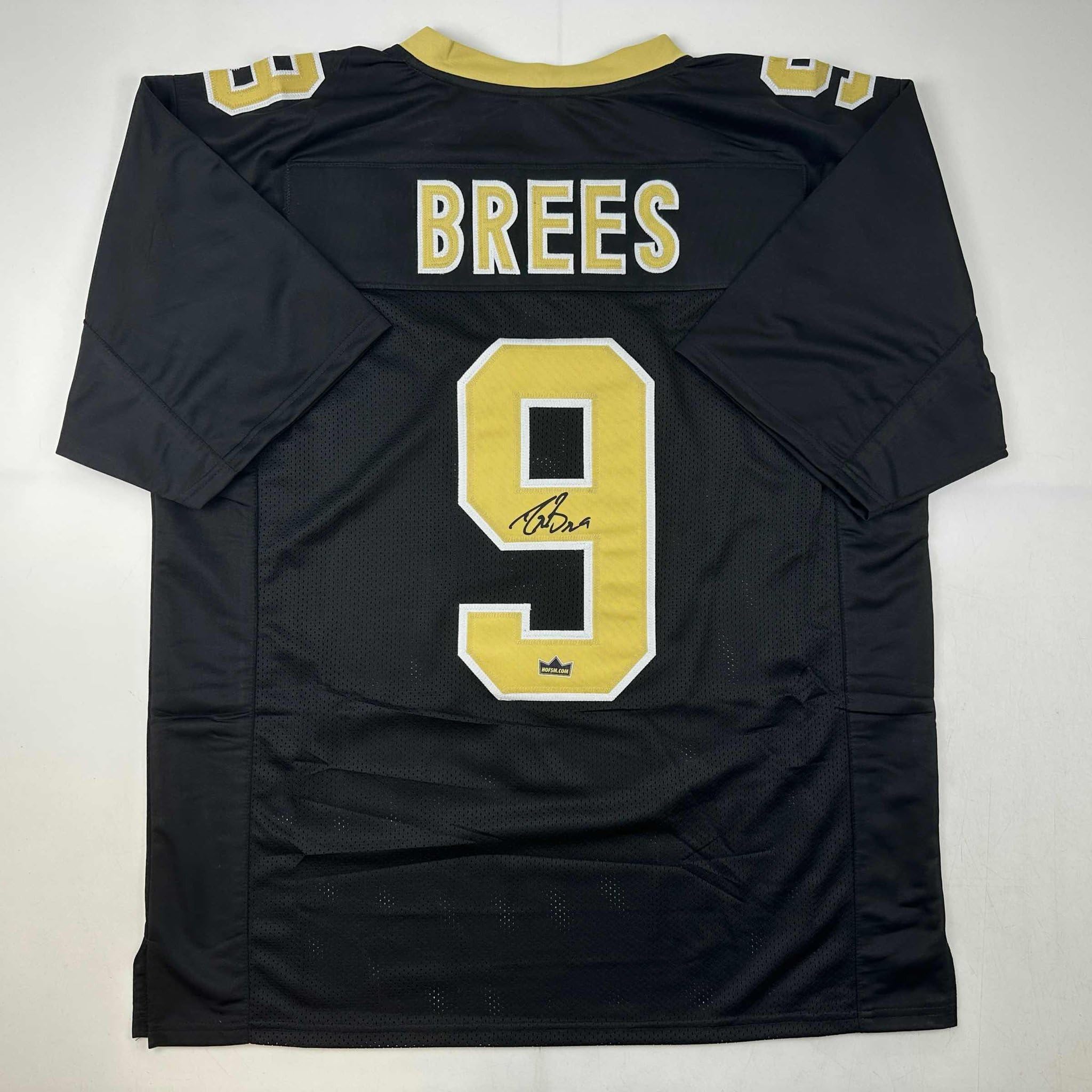 Facsimile Autographed Drew Brees New Orleans Black Reprint Laser