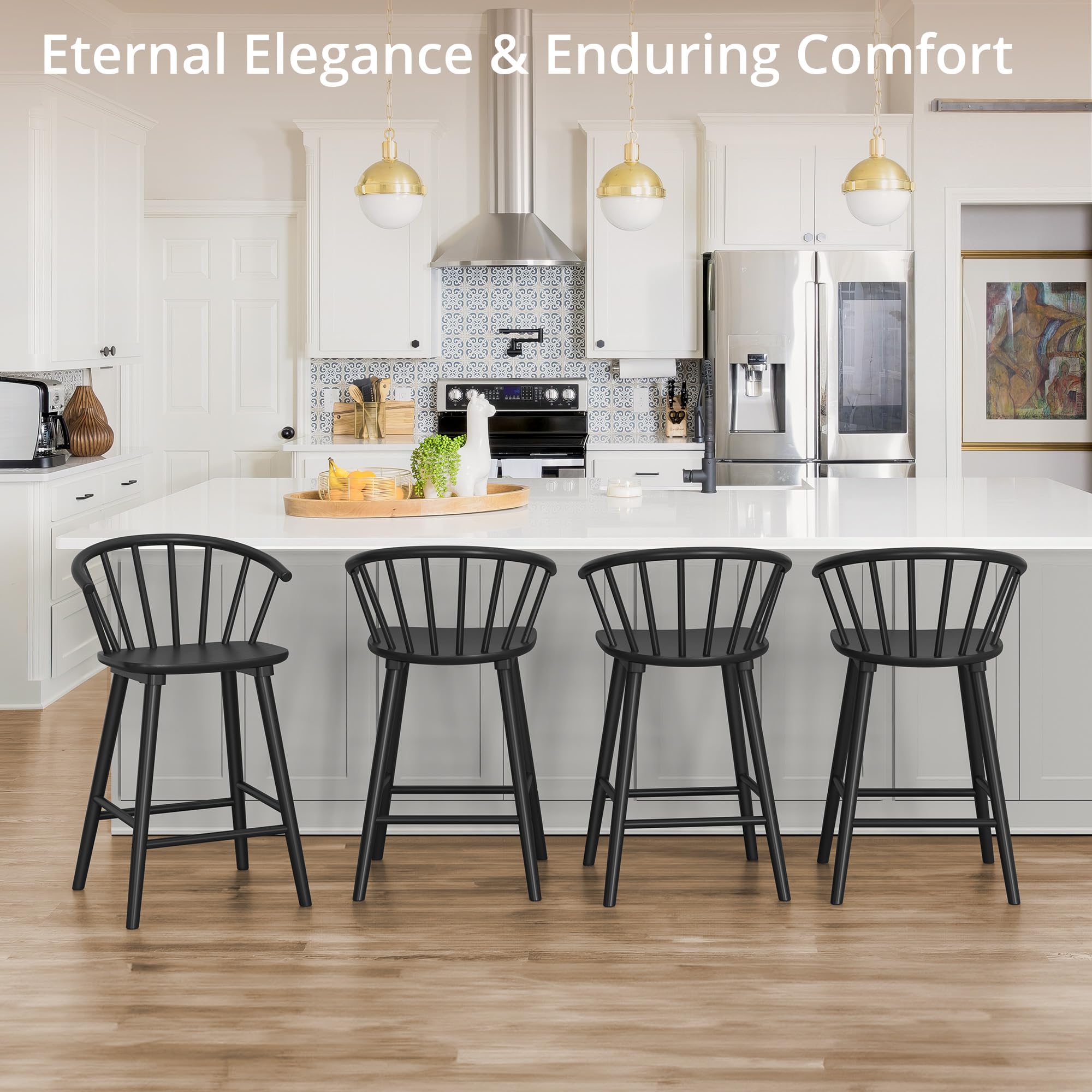 Amazon.com: LUE BONA Bar Stools Set of 2, Black Farmhouse