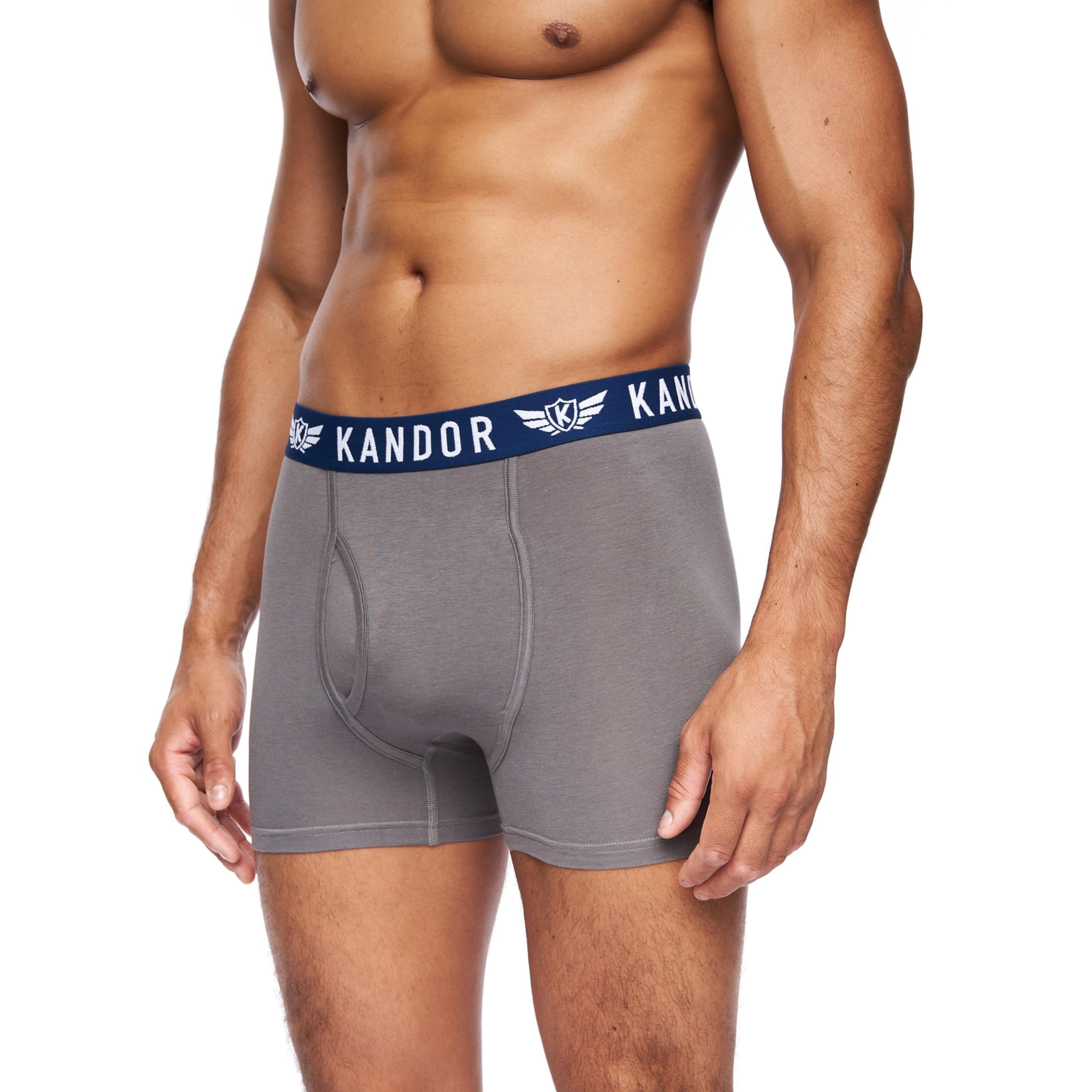 Kandor Herren Bambers Bambus Boxershorts (7er Pack) Premium Bambus-Baumwolle Stretch Unterwäsche Multipack mit atmungsaktivem Stoff & elastischem Bund Größen S-XXL