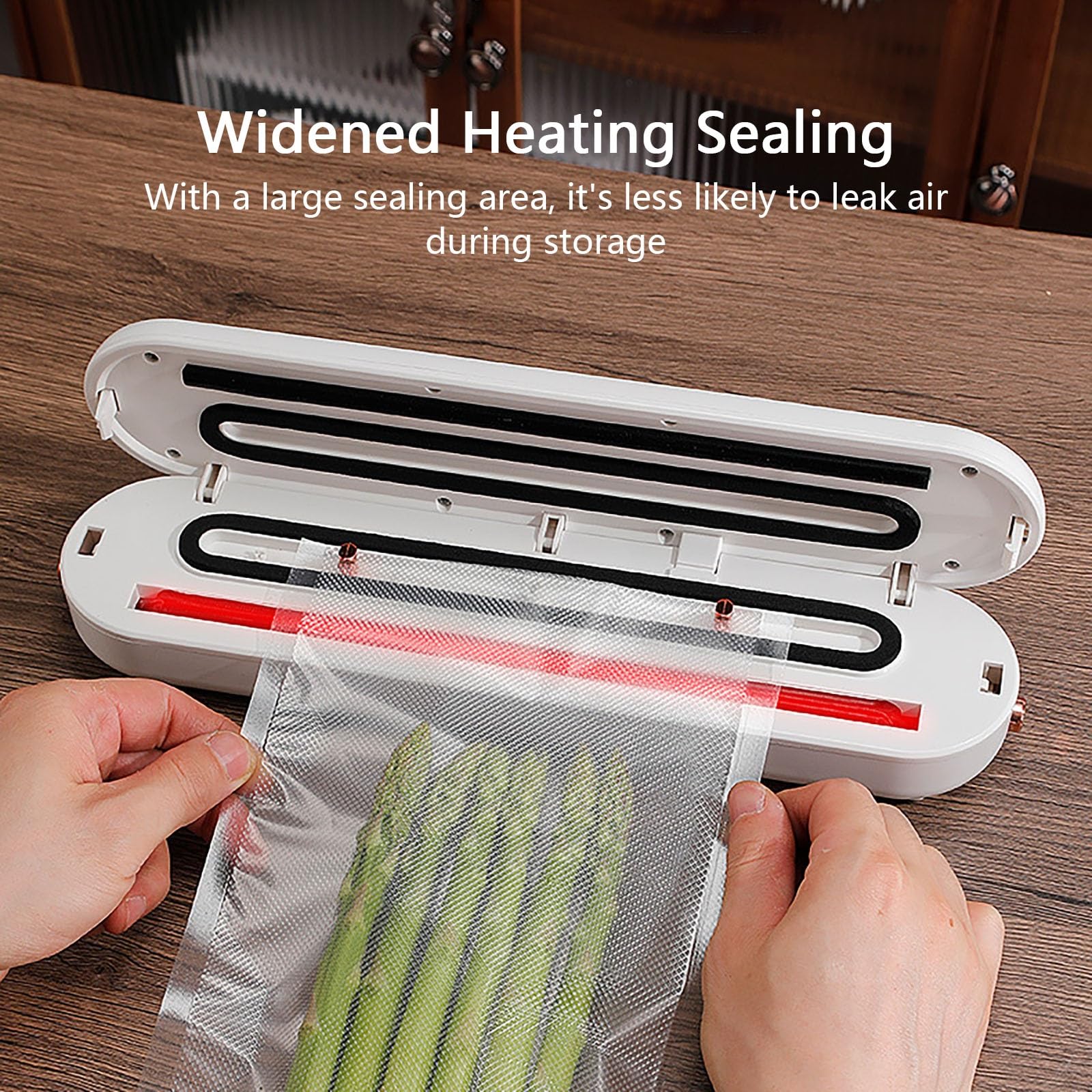 Selladora Al Vacío Inteligente con Pantalla Táctil LED: Máquina Selladora Al Vacío Automática para Alimentos, Modos Seco/húmedo, Selladora Al Vacío para Cocina, Preparación de Comidas(White)