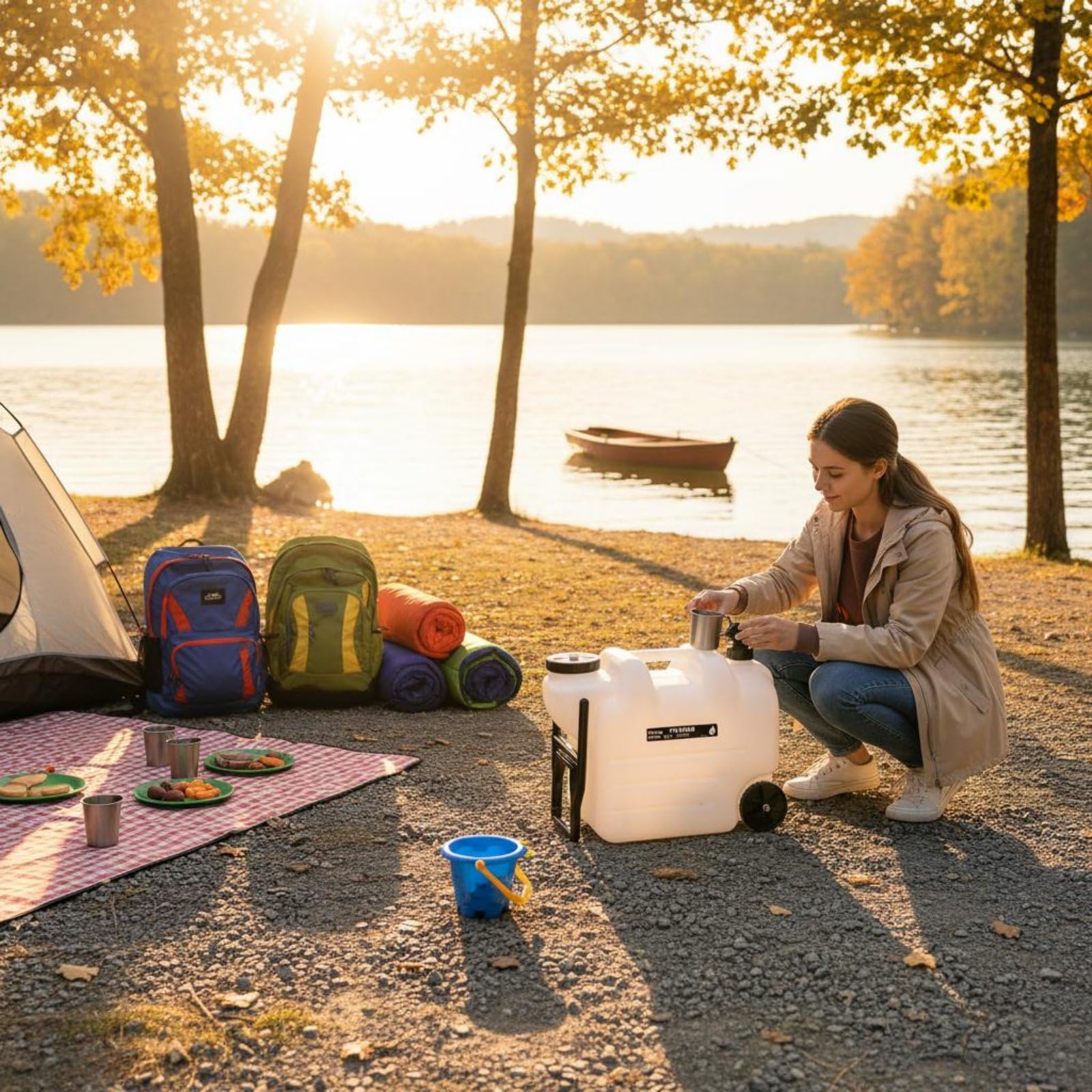 predolo Tanque de Agua Rodante 28L Gran Capacidad Bidón de Agua con Ruedas y Grifo Tipo Alimenticio para Viajeros en Autocaravana, Entusiastas Del Aire Libre, Negro