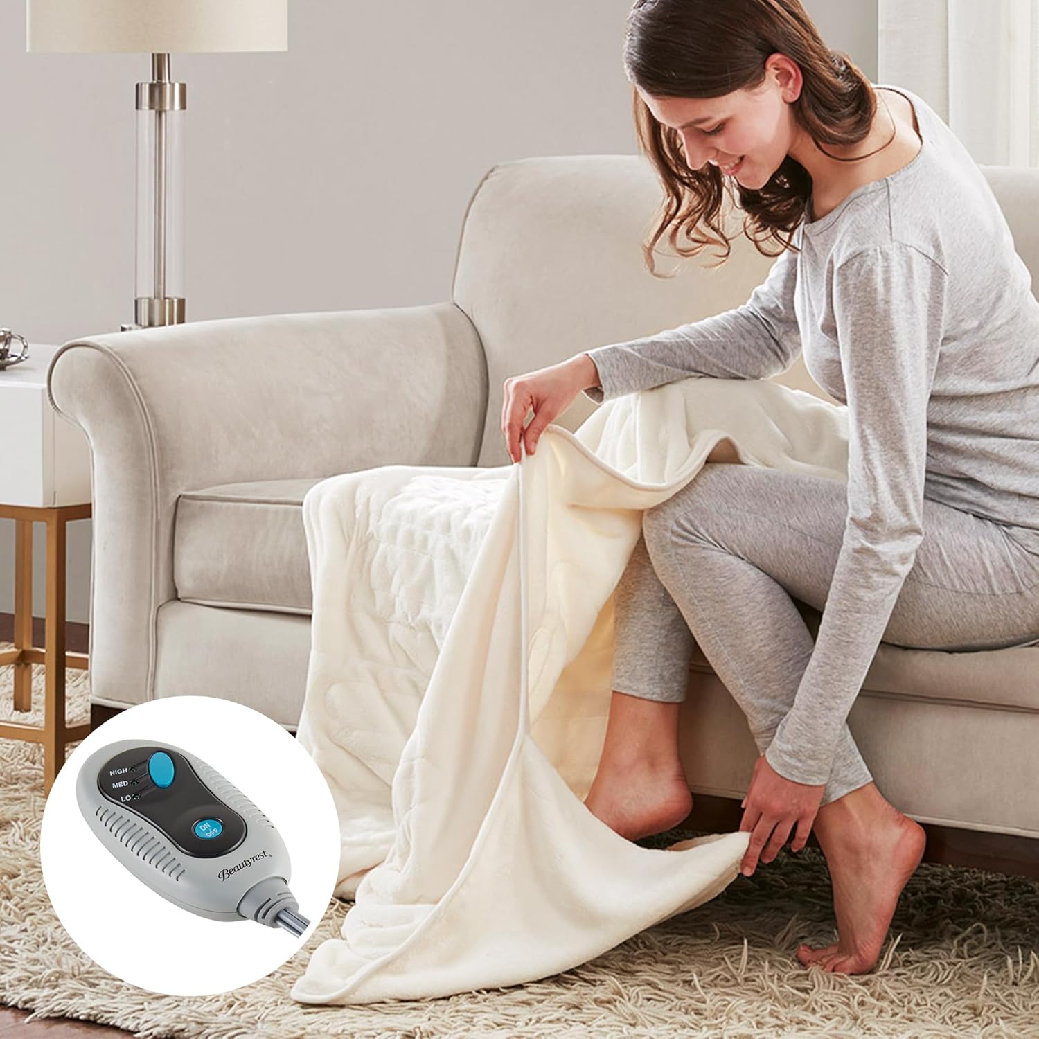 Beautyrest Foot Pocket Soft Microlight Plush Electric