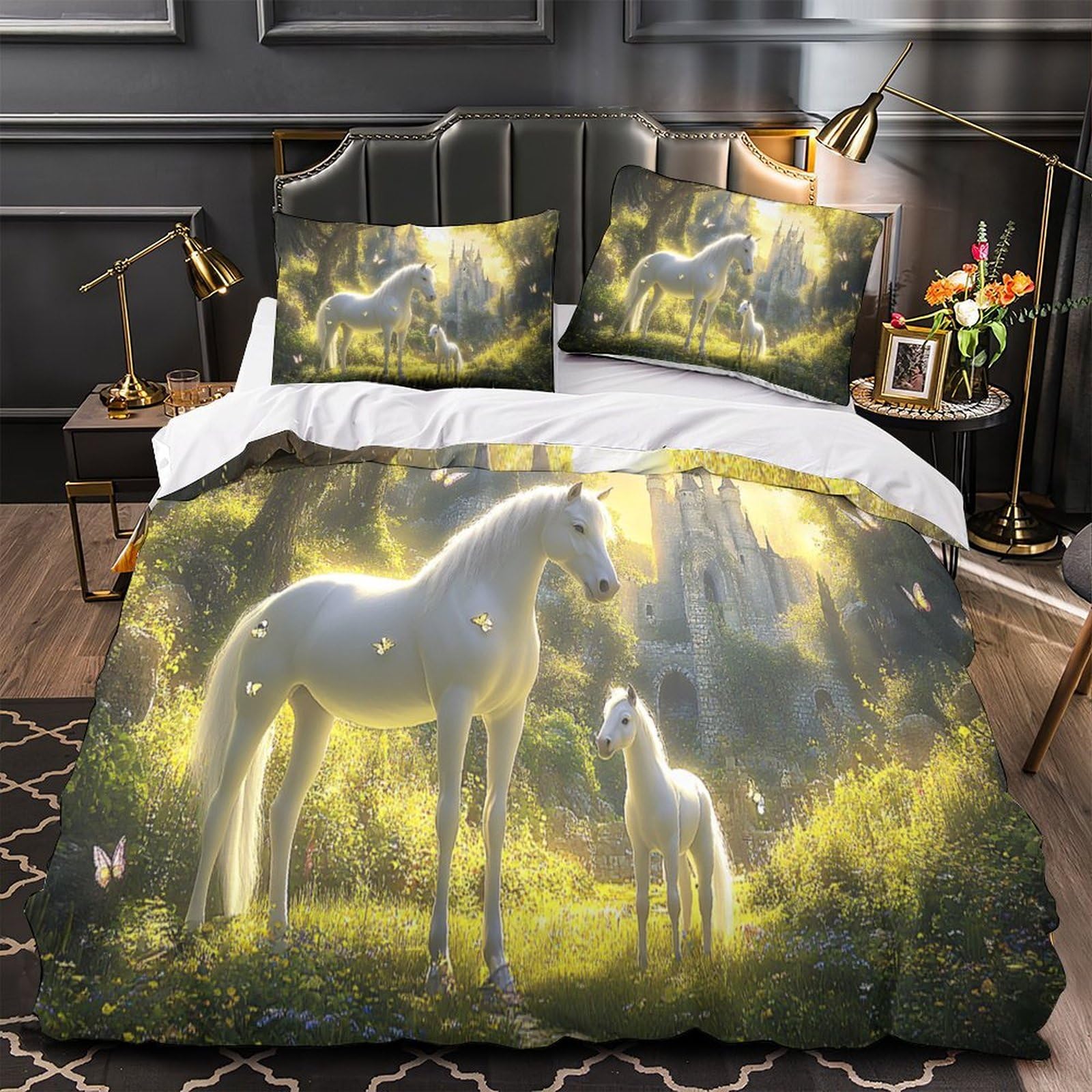 Housse de Couette Londres 260x220cm Parure de Lit 3D Super King