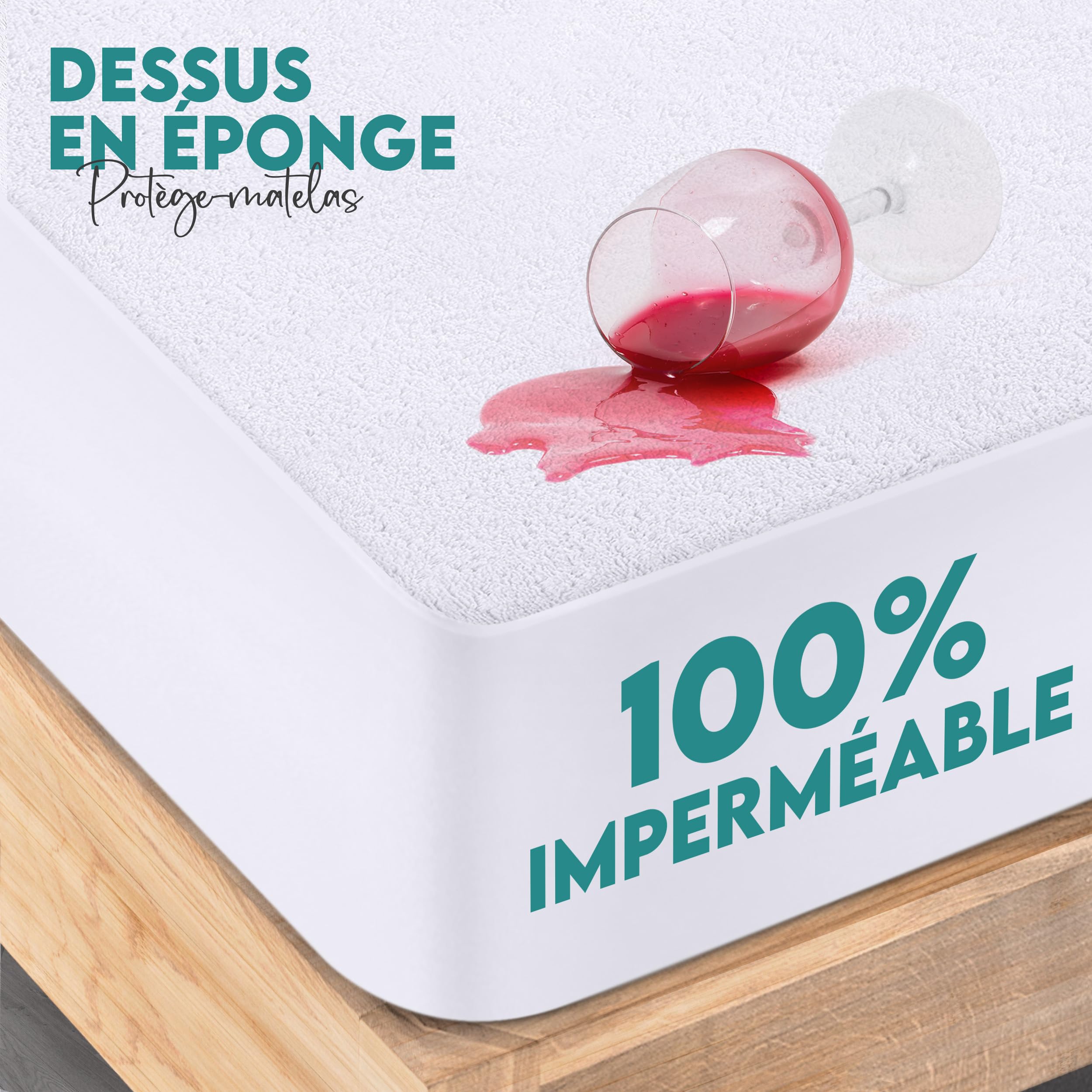 Utopia Bedding Protège Matelas 140 x 190 x 30 cm Imperméable, Certifié Oeko TEX, Alèse Drap Housse, Matelas Couvre, Respirant, Élastique Tout Autour Blanc - 4