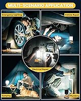 Vista 5 de Ecarke 2 PCS Luz de Trabajo LED Inalámbrica Compatible con DeWALT 20V: 70W 7000LM Linterna con USB y Puerto de Salida de Carga Tipo-C, Luz