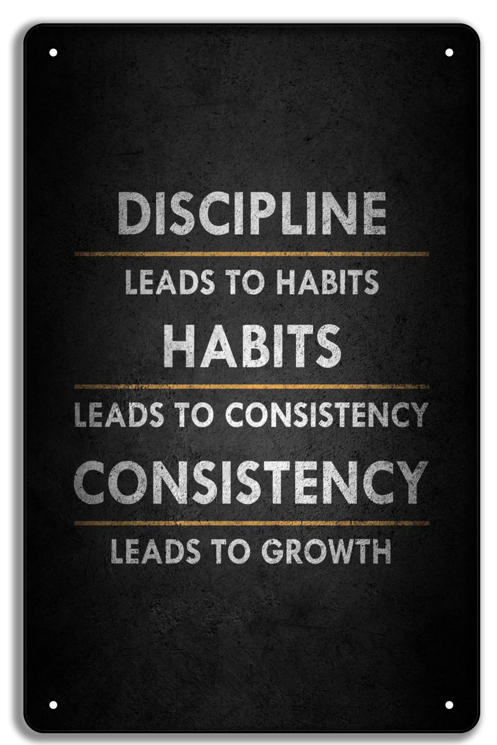 discipline habit consisten Art Inspiration Success Daily Reminder Metal Tin Sign Man Cave Wall Decor 8x12 Inch