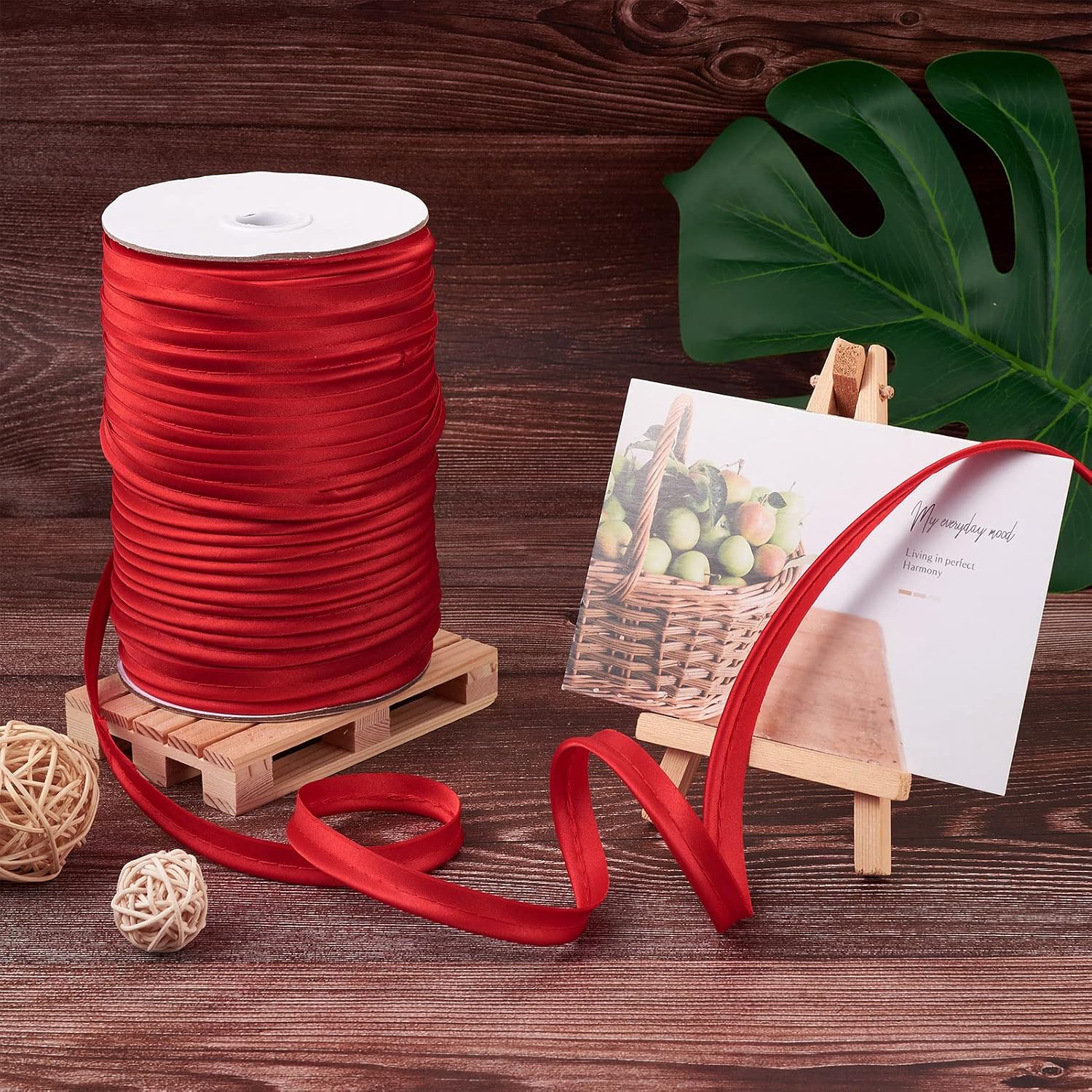 109 Yards 3/8 Inch Wide Fabric Maxi Piping Polyester Piping Bias Tape for Sewing Trim & Embellishments, Red