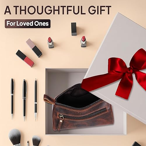 Miniatura 6 de Bolsa de maquillaje para viajes diseño delgado y elegante que se adapta a todos los bolsos y bolsas, kit de lápices, bolsa estacionaria de cuero