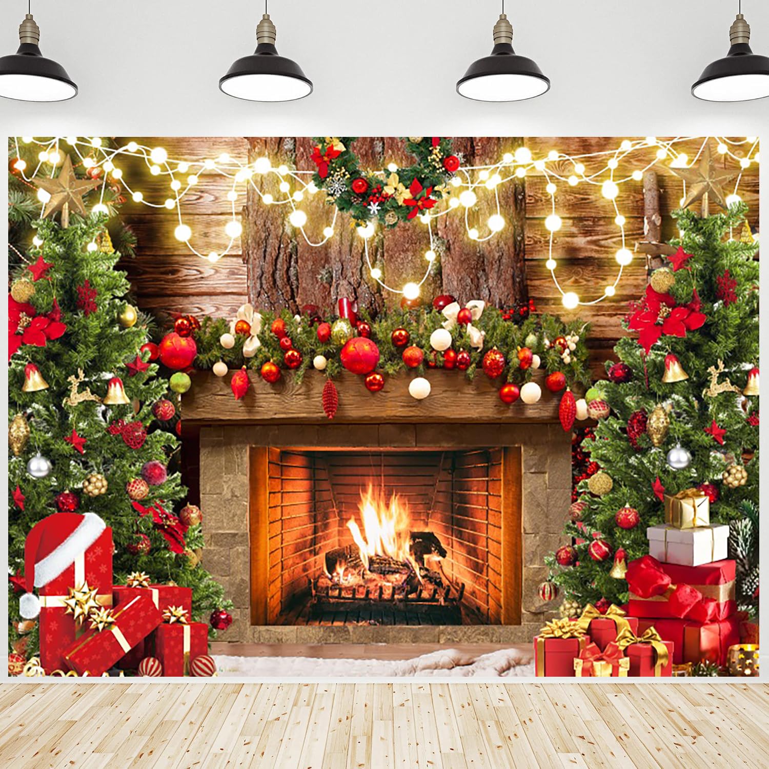 Kate 7x5ft Christmas Tree S Backdrops For Photography Xmas Candle Fireplace