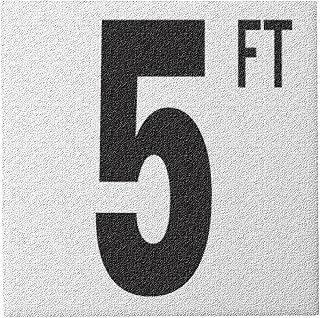 Aquatic Custom Tile - Ceramic 5FT Pool Sign Depth Marker, 5.8"x5.8" w/ 5" Font Pool Sign, Abrasive Non-Slip Finish, Swimming Pool Safety Signage for Concrete Deck & Inground Pool, Made in USA