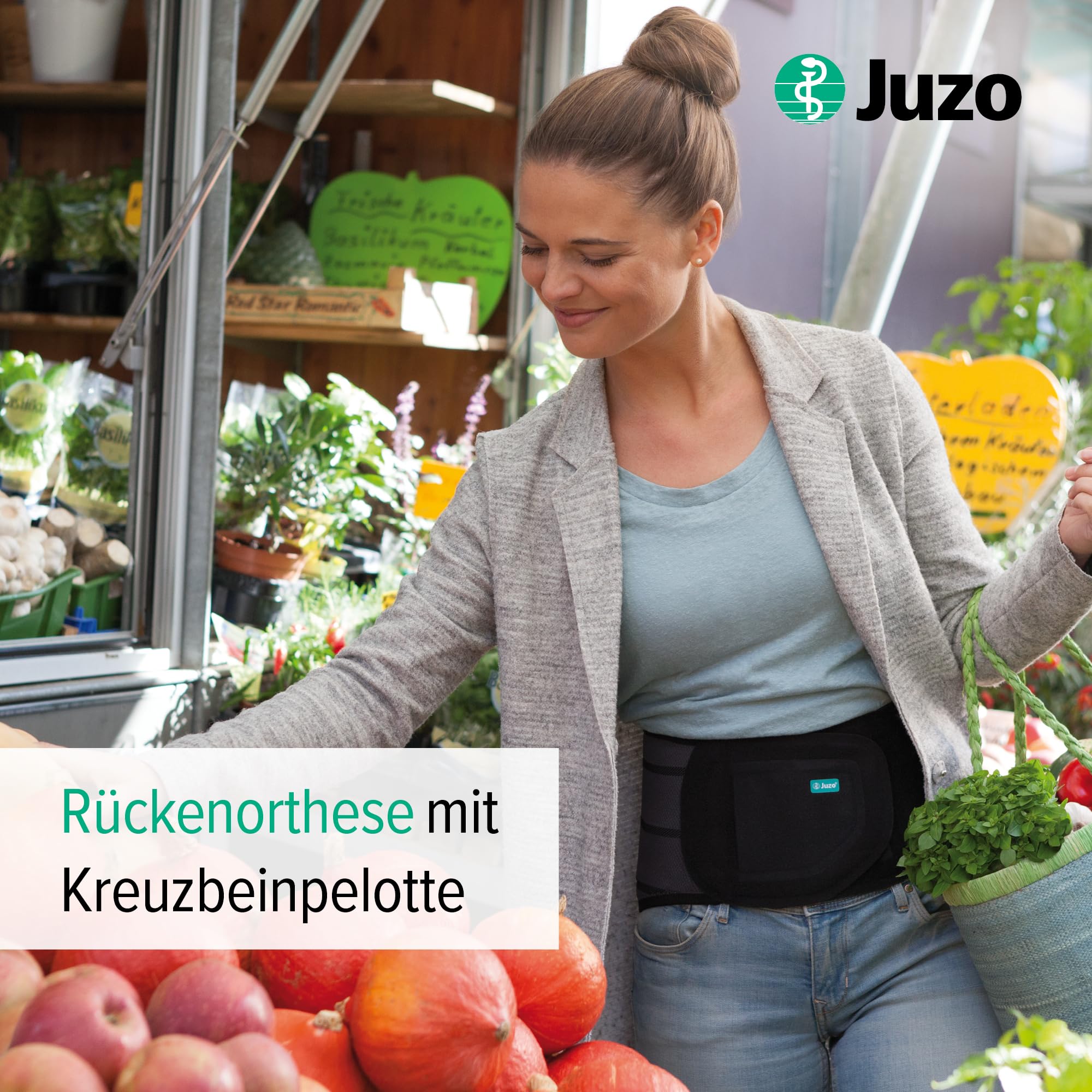 JuzoPro Lumbal Xtec Rückenorthese gerade, Lumbalstützorthese, Rückenstützgürtel mit Kreuzbeinpelotte für Lendenwirbelsäule (LWS), bei Rückenschmerzen, & Bandscheibenproblemen, Herren & Damen