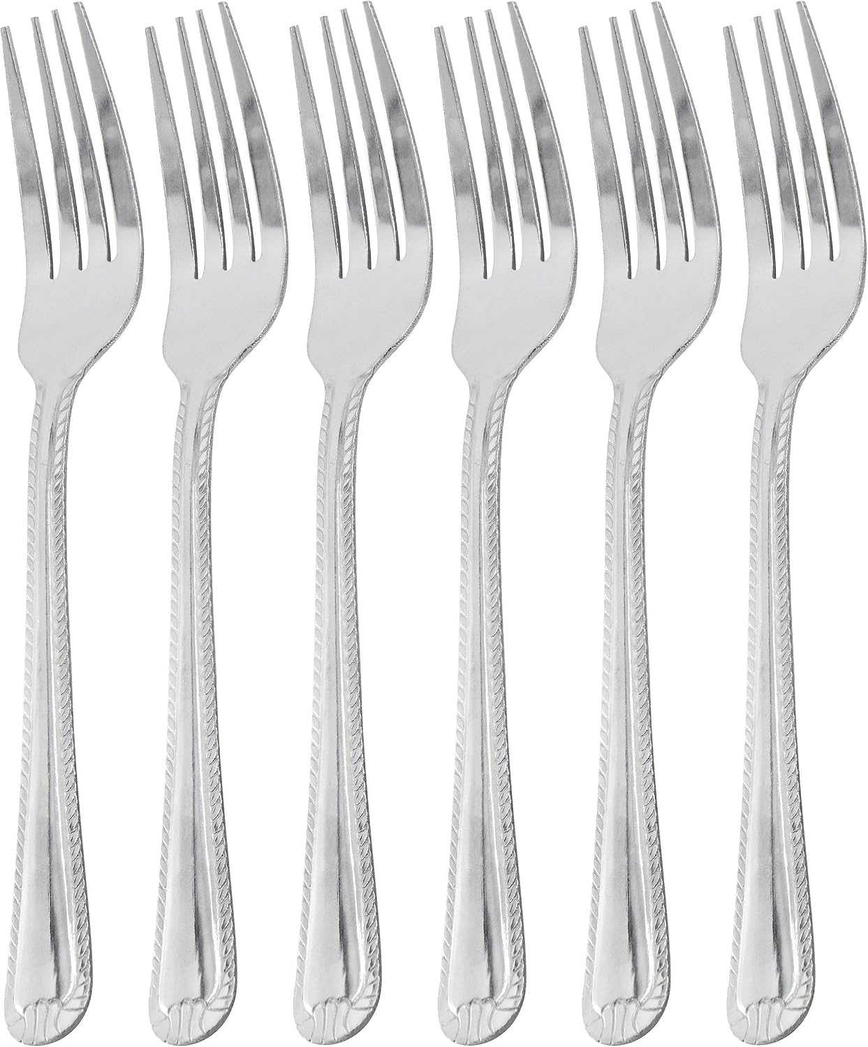 Gibson Home Tustin Dinner Fork, with Hang Tag, Stainless Steel, Pack of 6, Kitchenware and Accessories, Silver, 73975.06