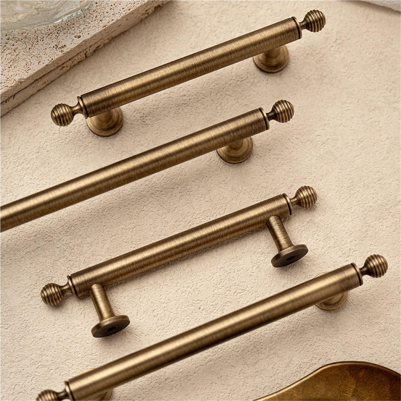 2 pezzi in ottone anticato massiccio for maniglie di mobili da cucina Per Cassetti(96mm)