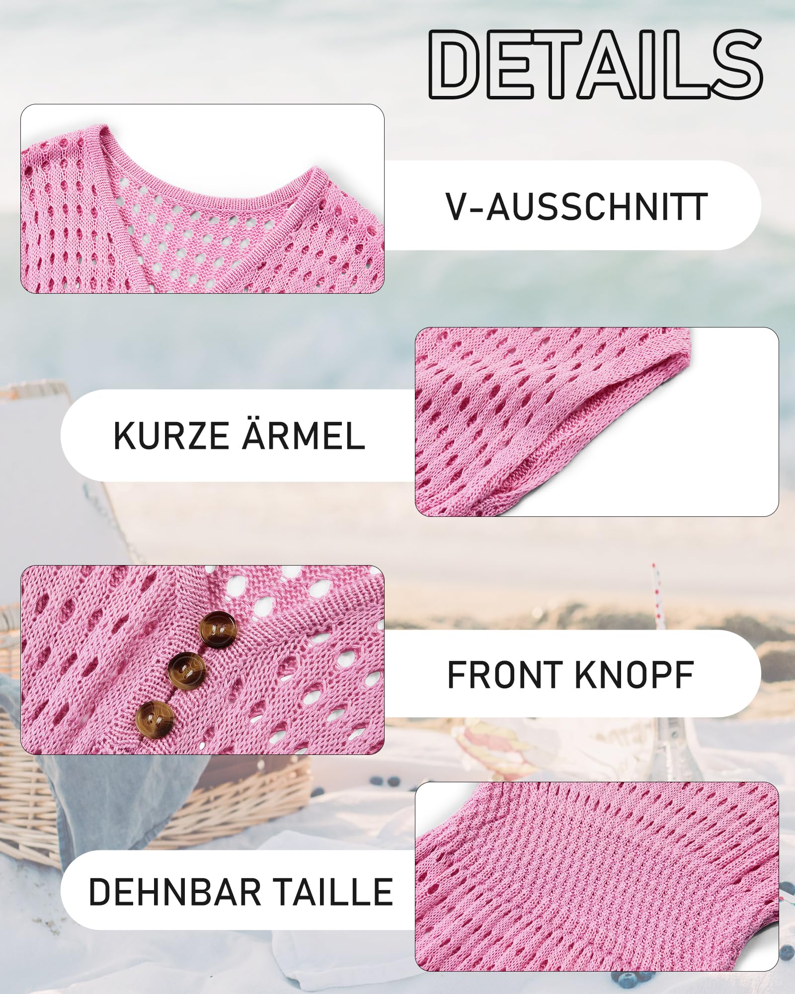 Haloumoning Vestido de playa para niña de verano, poncho de manga corta, de punto, trajes de baño de moda para niños