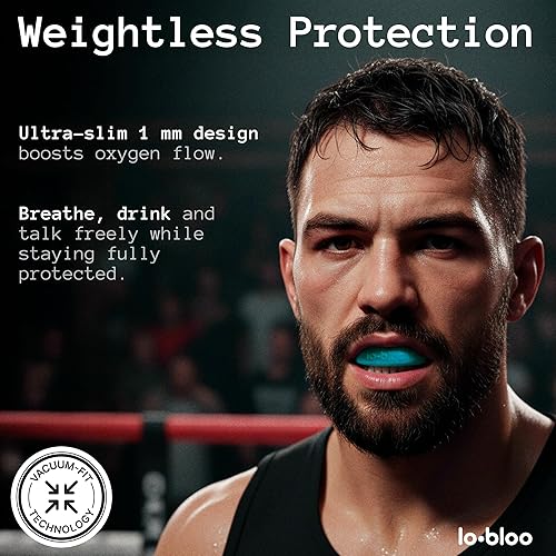 Miniatura 5 de lobloo Slick Professional - Protector bucal de doble densidad para deportes de alto contacto como MMA, hockey, fútbol, rugby. Grande +14 años, rojo