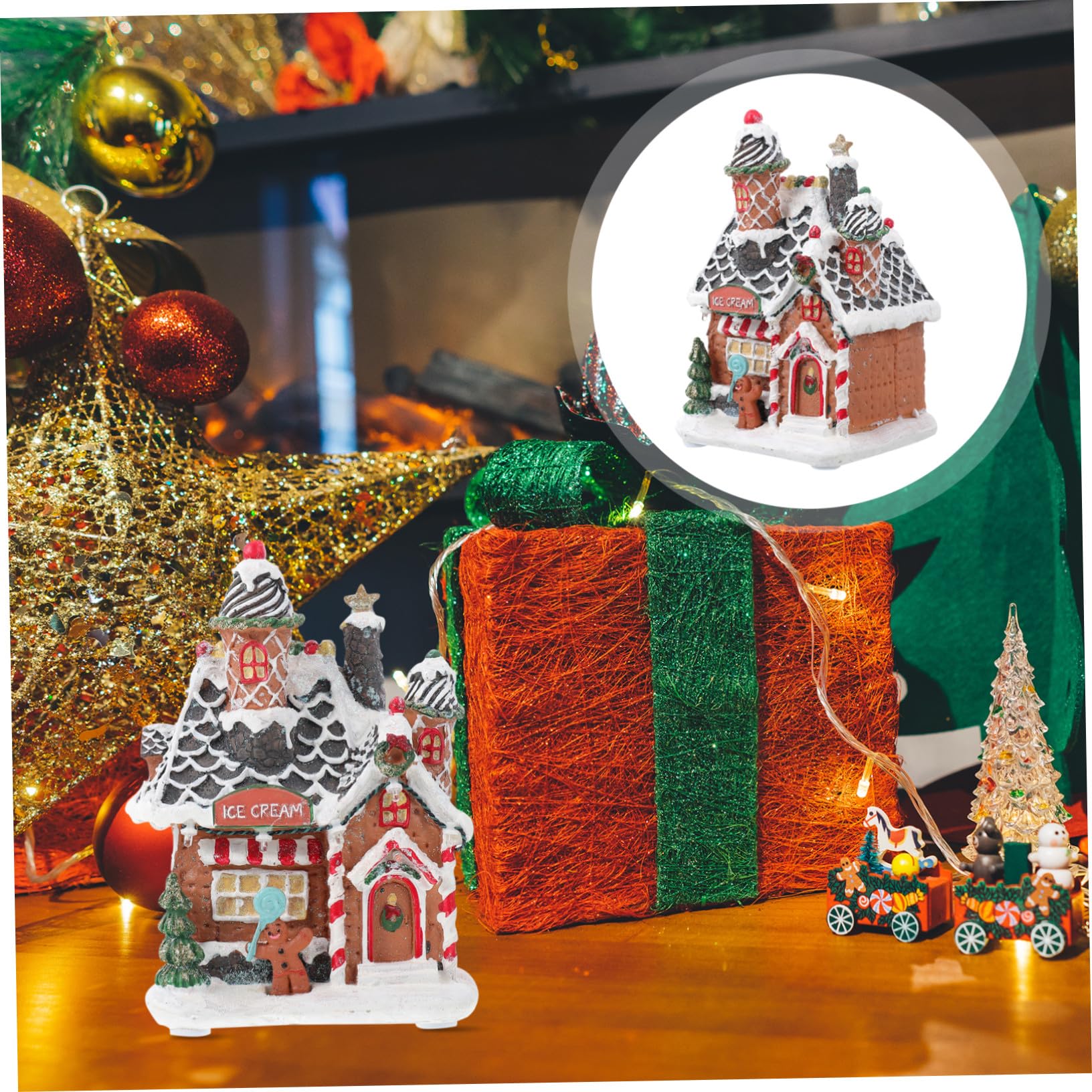 Adorno Navideño LED Casa Galleta Luminosa para Mesa Decoración Hogar Fiesta Navidad Regalo