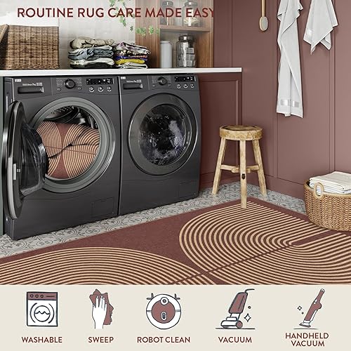 Vista 39 de Lahome Alfombra moderna de yute, de 2 x 8 pies, lavable, para entrada, granja, cocina, antideslizante, para interiores y exteriores, alfombra