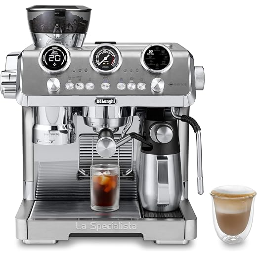 DeLonghi La Specialista Maestro EC9885.M, Espresso Pump Coffee Machine with Cold Extraction Technology, Professional Milk Frothing Nozzle, Sensor Grinding Technology, Includes Barista Kit, Metal