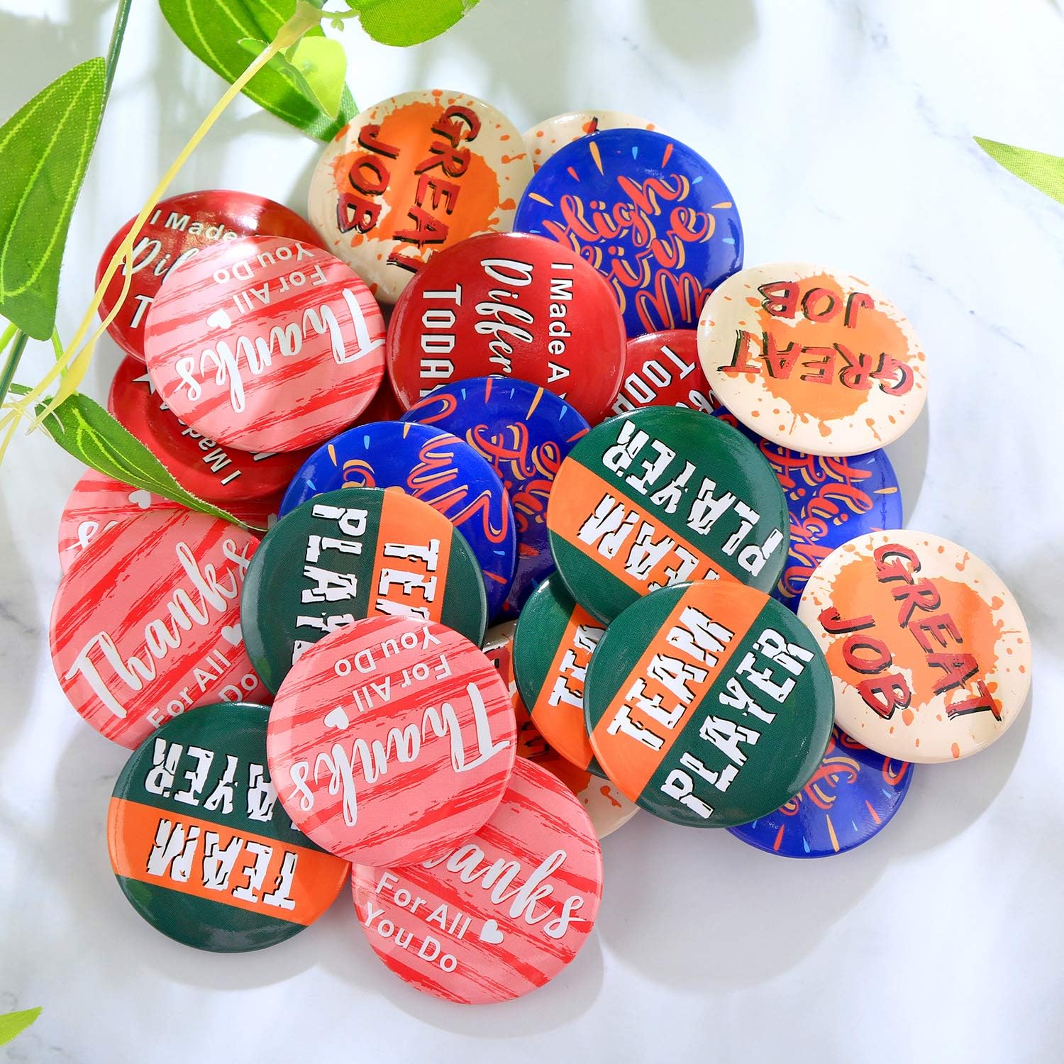 Reward Button Pins Appreciation Pins Team Award for Employees Positive Button Pins Recognition Encouraging Pin Badges Appreciation Gifts for Employees Kids Students (50 Pcs) : Office Products