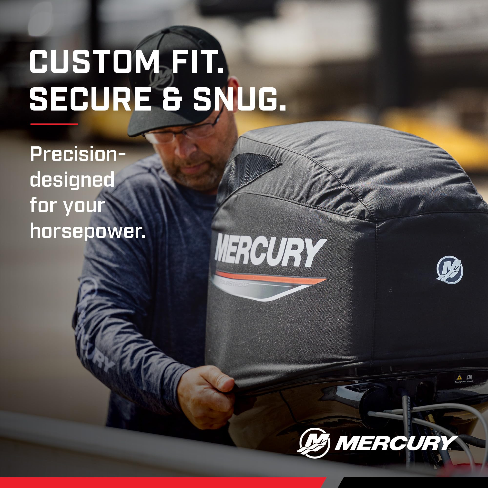 MERCURY Engine Cowl Cover, Copertura del Cappuccio del Motore Unisex, Nero