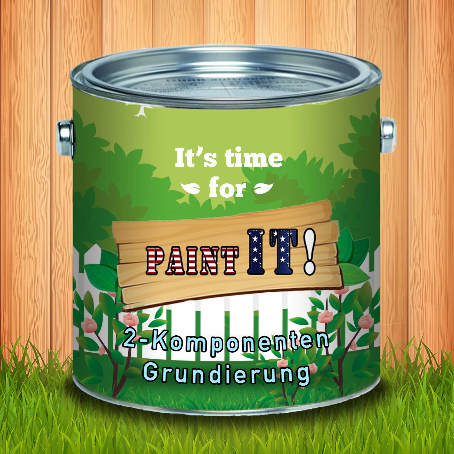 Paint IT! langfristige 2K Grundierung glänzend inkl. Härter im Set Wunschfarbton möglich Weiß Grau Schwarz (Weiß RAL 9010, 5 L)