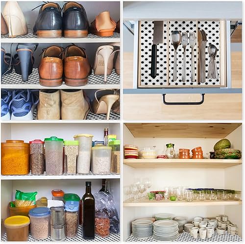 Miniatura 7 de Revestimiento para gabinete de cocina, impermeable, 12 x 20 pies, 2 rollos no adhesivo, duradero, resistente, forro de agarre fuerte, forro lavable