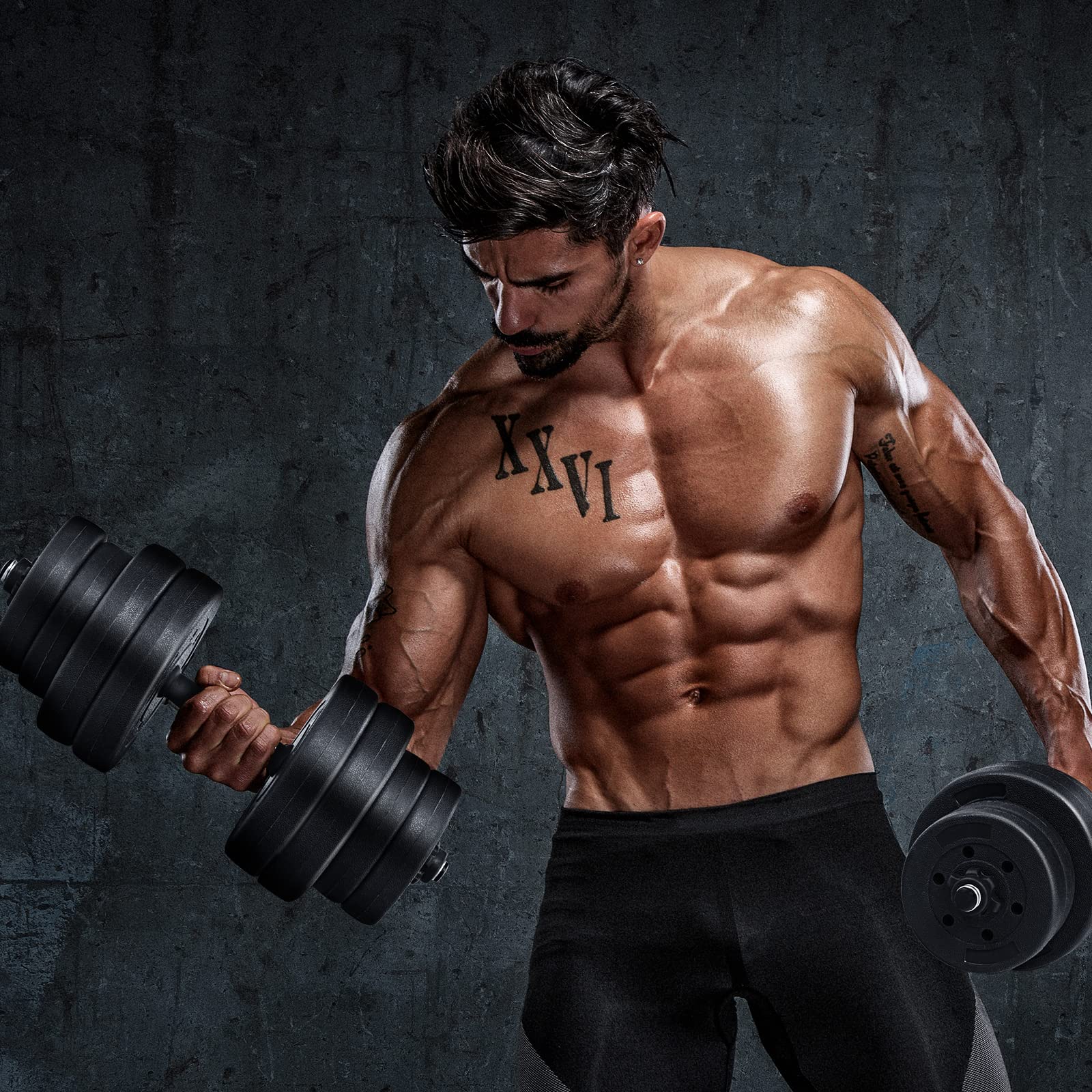 KOMFOTTEU Manubri Palestra 30 kg, Set Pesi Palestra Casa 2 in 1, Manubri Regolabili con Tubo di Collegamento Multifunzione e Professionale per Uomini e Donne, Bilanciere Palestra per Fitness