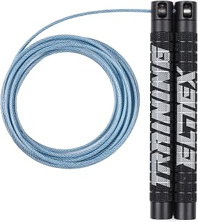 Elitex Training Comba Rápida para Saltar en CrossTraining, Fitness, Boxeo, Gym y MMA, Rodamientos Profesionales para Hombres y Mujeres (Azul)