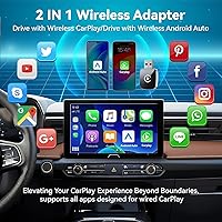 Vista 3 de 2026 Upgrade Wireless CarPlay Adapter for iPhone,2 in 1 for Apple Carplay and Android Auto Adapter,Convert Wired to Wireless, Plug & Play Mini