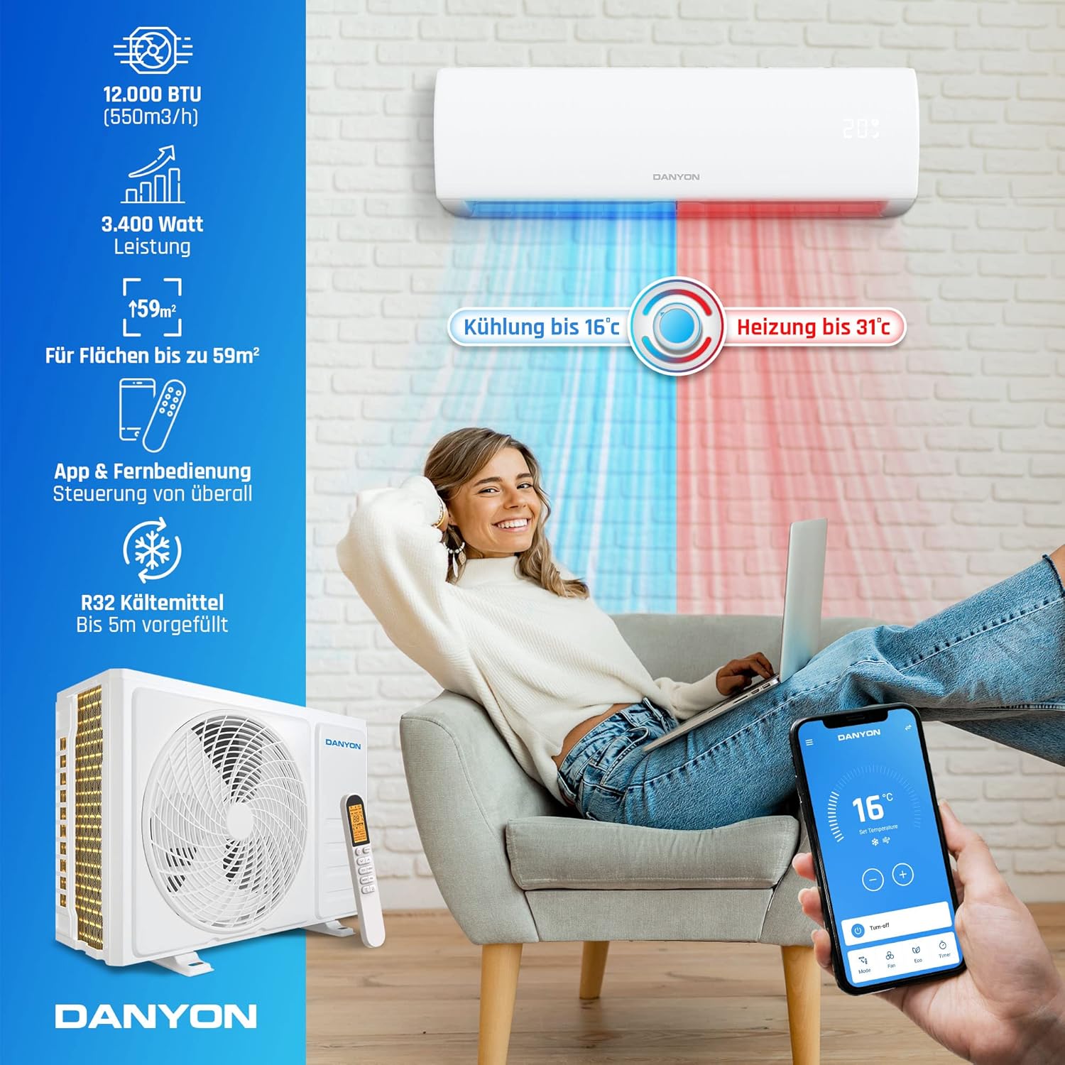 Danyon Klimaanlage Split - 12000 BTU
