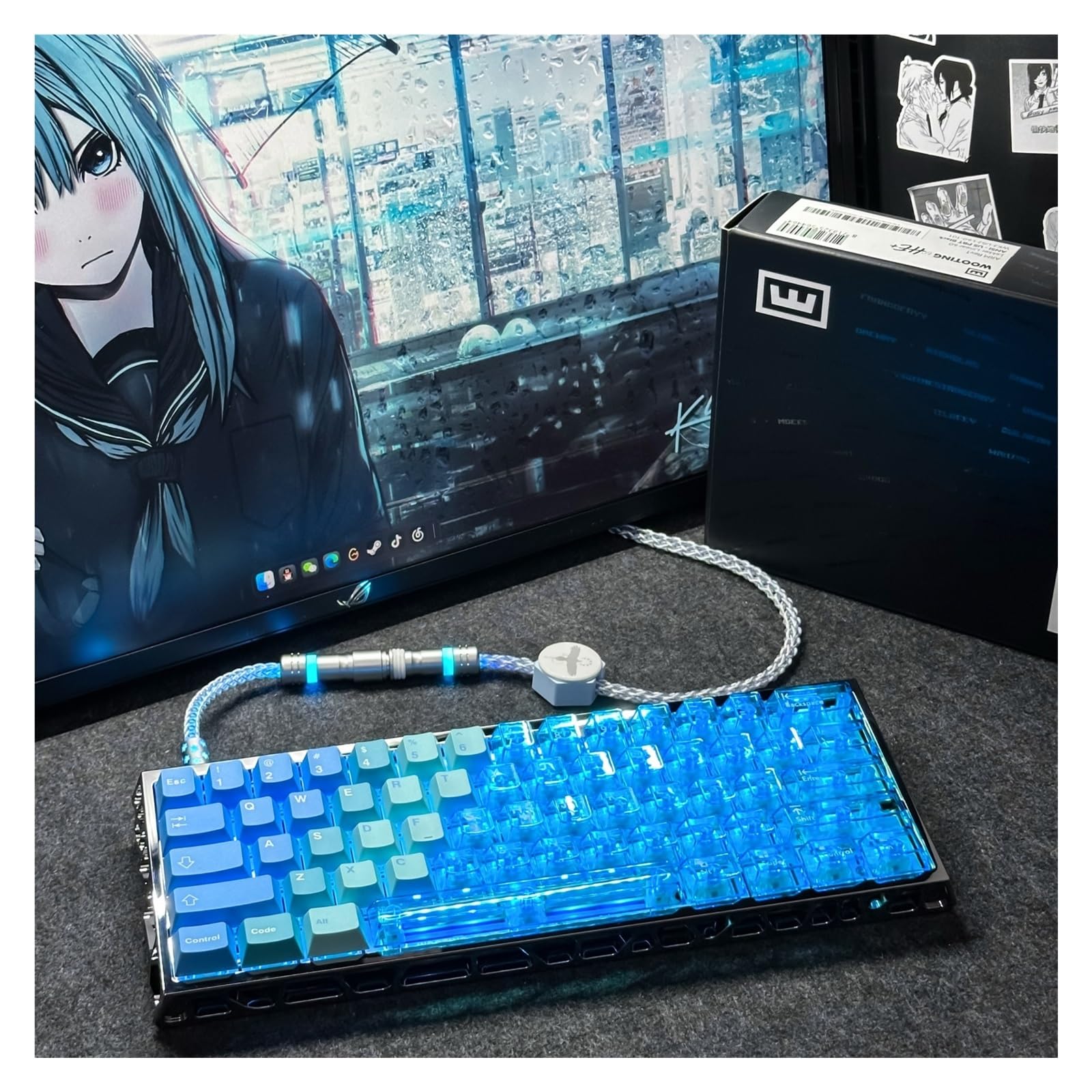 Amazon | 凹型ミラー仕上げシルバーカスタムメカニカルキーボード