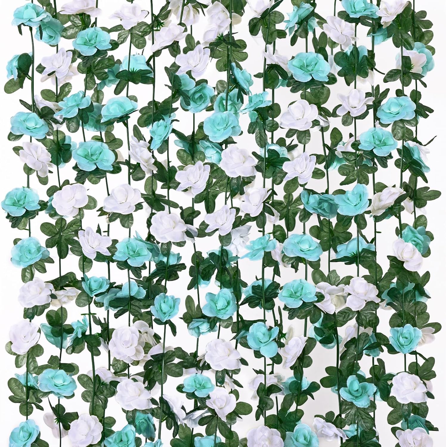 KHOYIME 18 Pack 144 FT Artificial Flower Garland, Fake Pink Roses Vines Silk Flowers Faux Plastic Outdoor Hanging Floral Ivy Garland Decoration for Wedding Arch Bedroom Home Wall Backdrop Room Decor