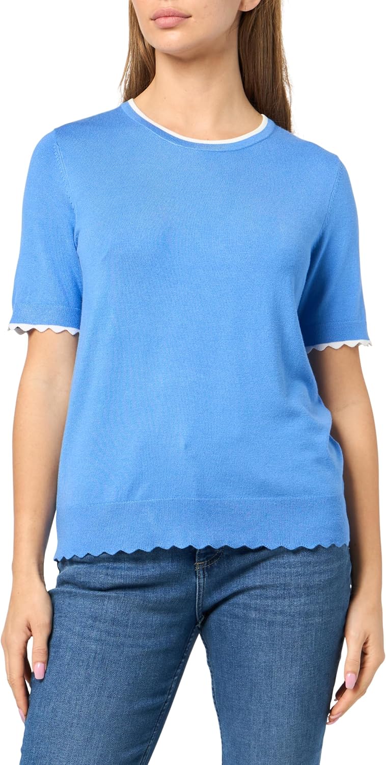 Nautica Women's Crew Neck Solid Short Sleeve Sweater