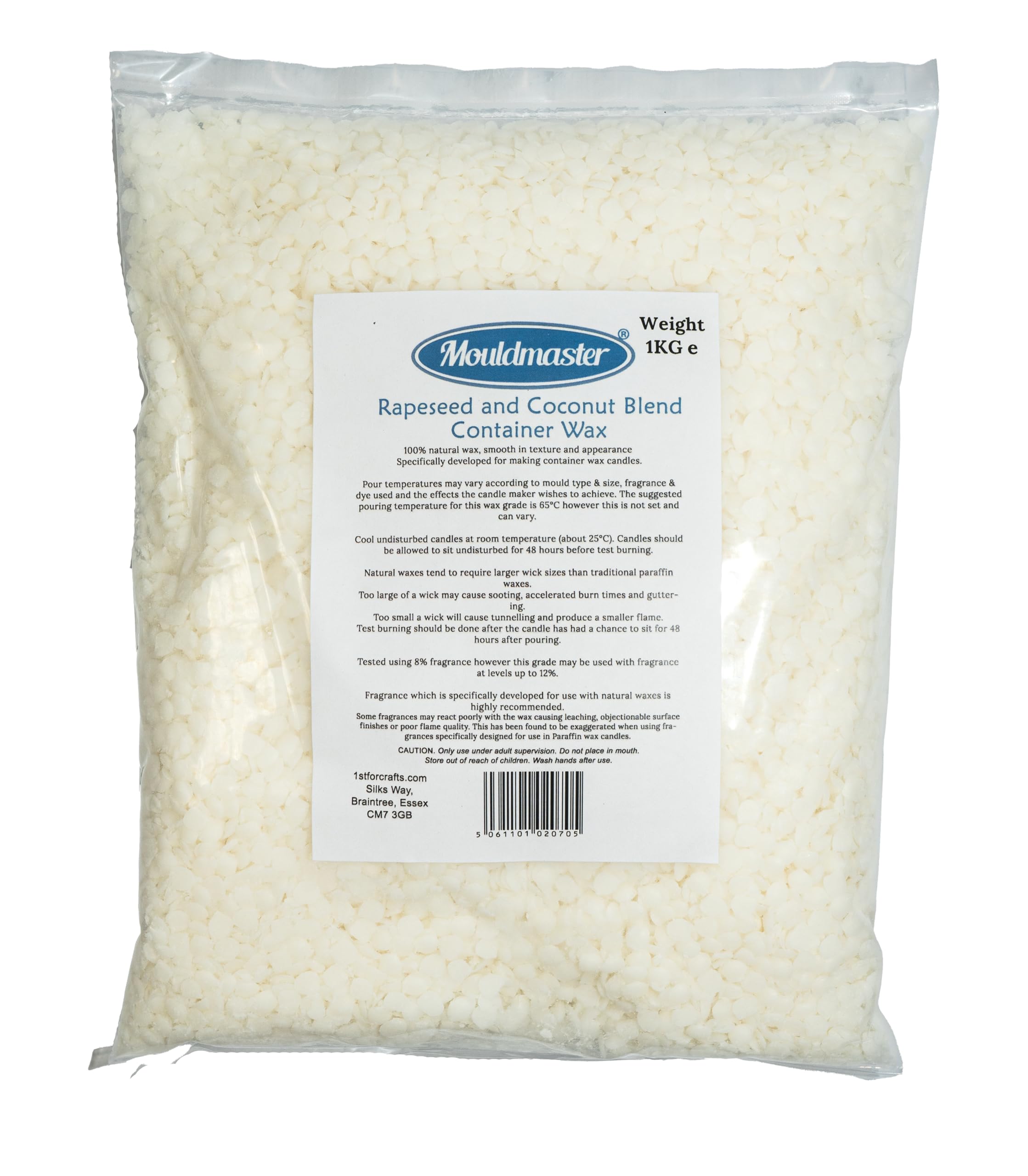 Cera de colza y mezcla de coco de 1 kg con quemado limpio y alta retención de aroma