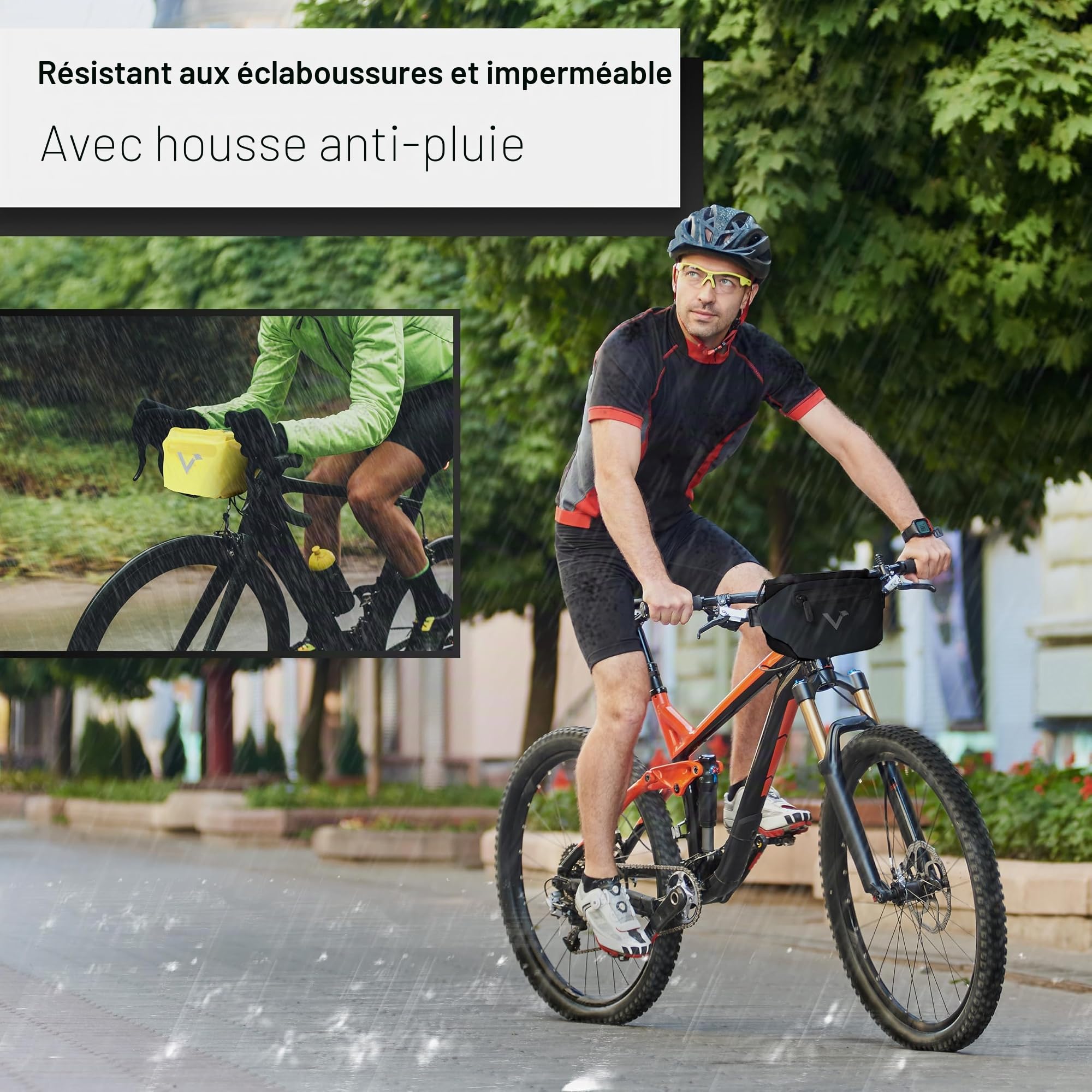 Valkental® - Sacoche de guidon pour vélo Klickfix 3-en-1 Compatible | Inclus compartiment pour téléphone portable et étanche - Convient comme sacoche de guidon et de hanche | Volume de 4L | Sacoche de