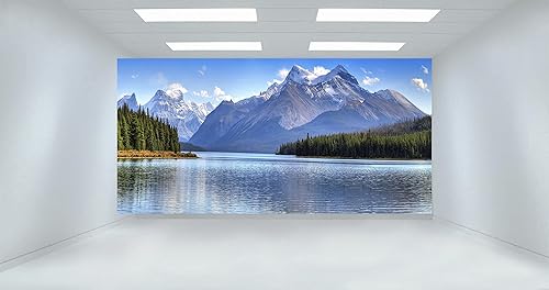 Miniatura 2 de Papel tapiz extraíble de escena de montaña, decoración de pared, diseño personalizado, mural de pared (144 pulgadas de ancho x 96 pulgadas de alto)