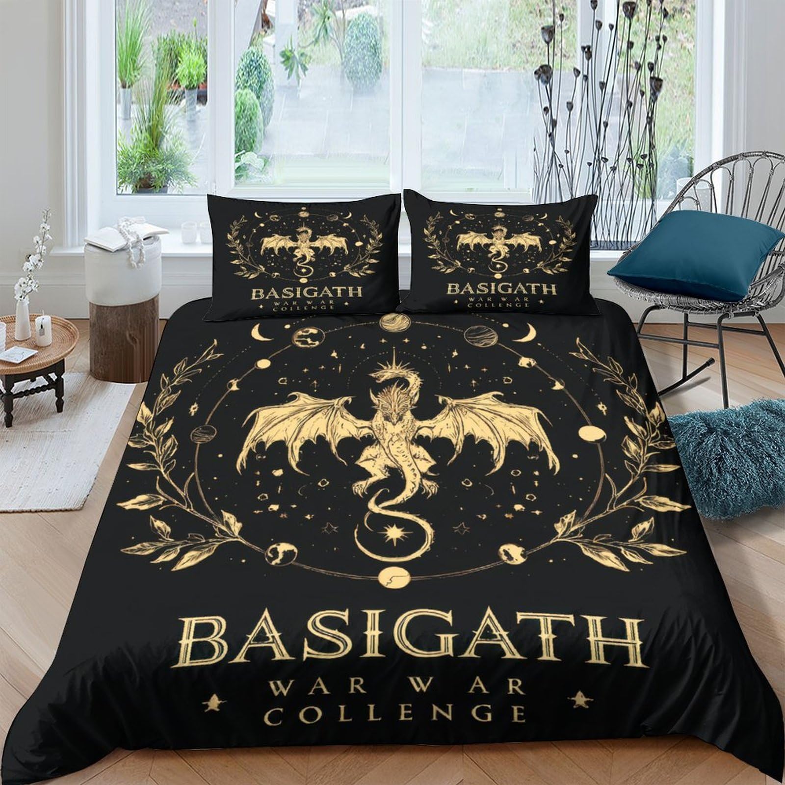 Ctjqhvkz Style-9 3D Printed Golden Dragon Fitted Sheet Microfiber Soft Black Medieval Crest Mattress Cover For Bedroom Dorm Decor Single（135X200cm）