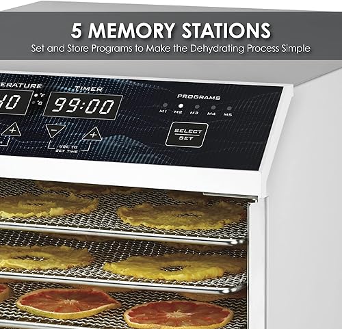 Miniatura 3 de Waring Deshidratador comercial WDH10 de 10 bandejas, pantalla LED digital con controles táctiles capacitativos, 800 W, 120 V, enchufe de 5 a 15