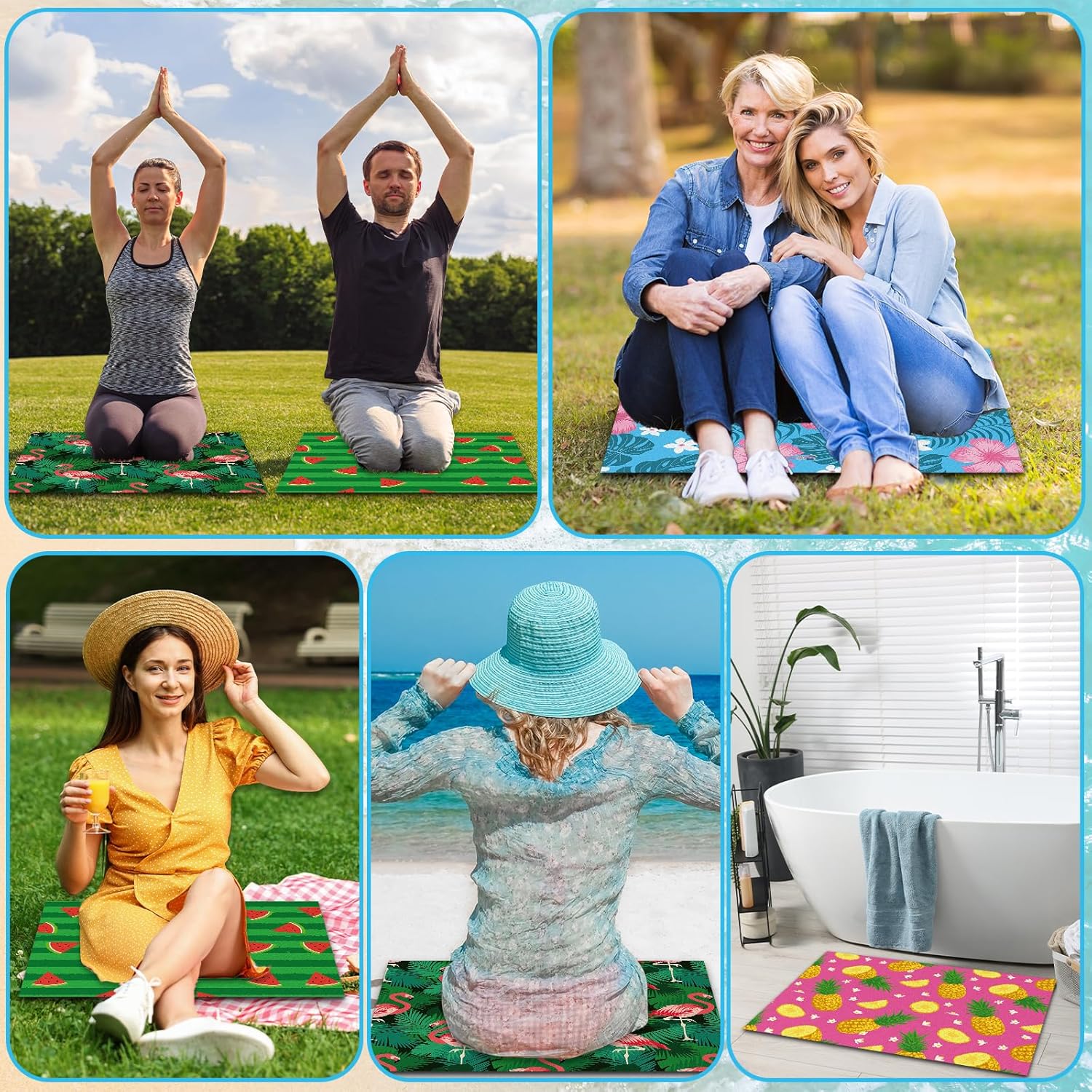 4pcs Summer Poolside Seating Mat Non Slip Pool Cushions Pool Seating Pad 23.62 x 19.69 Inches Summer Pools Beach Poolside Accessories for Outdoor Swimming Pools Mat for Kids,Adults and Baby