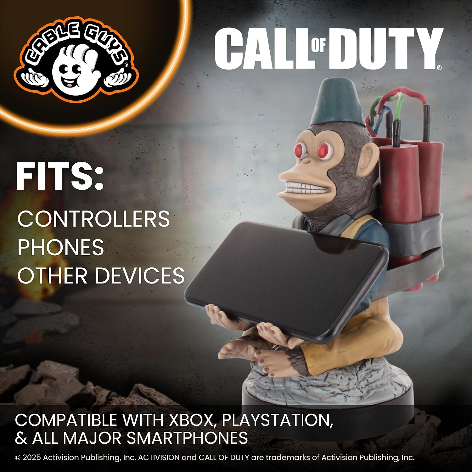 Cableguys Call of Duty Monkey Bomb Soporte Mando y Movil – Figuras Soporte para movil y Mando, Compatible con Xbox, PlayStation y la mayoría de mandos estándar, Accesorios Escritorio Gaming 7
