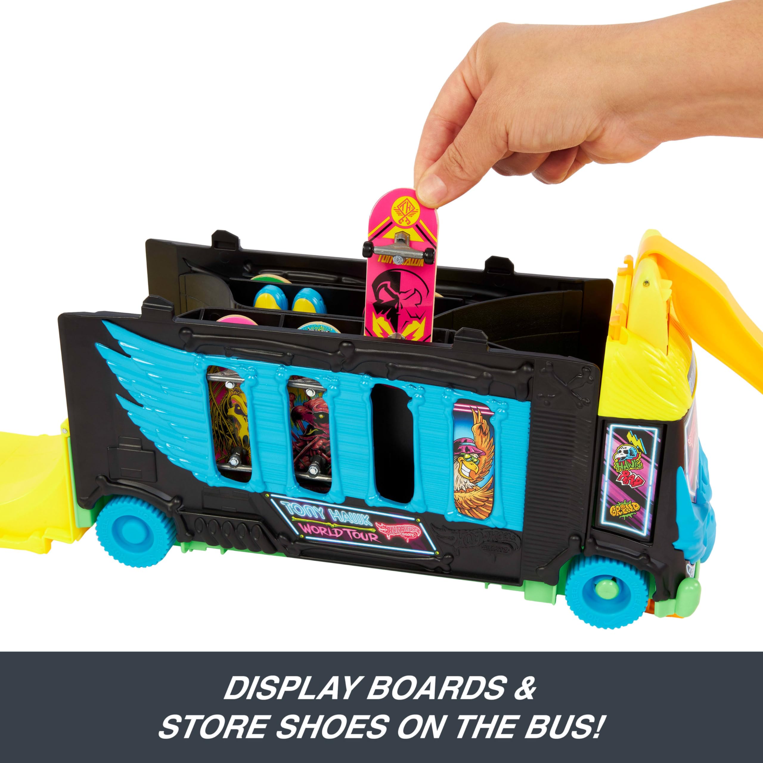 ホットウィール TONY HAWK TRANSFORMING SKATE BUS Hot Wheels Skate Park Tony Hawk Transforming Bus HXL15 : Amazon.sg