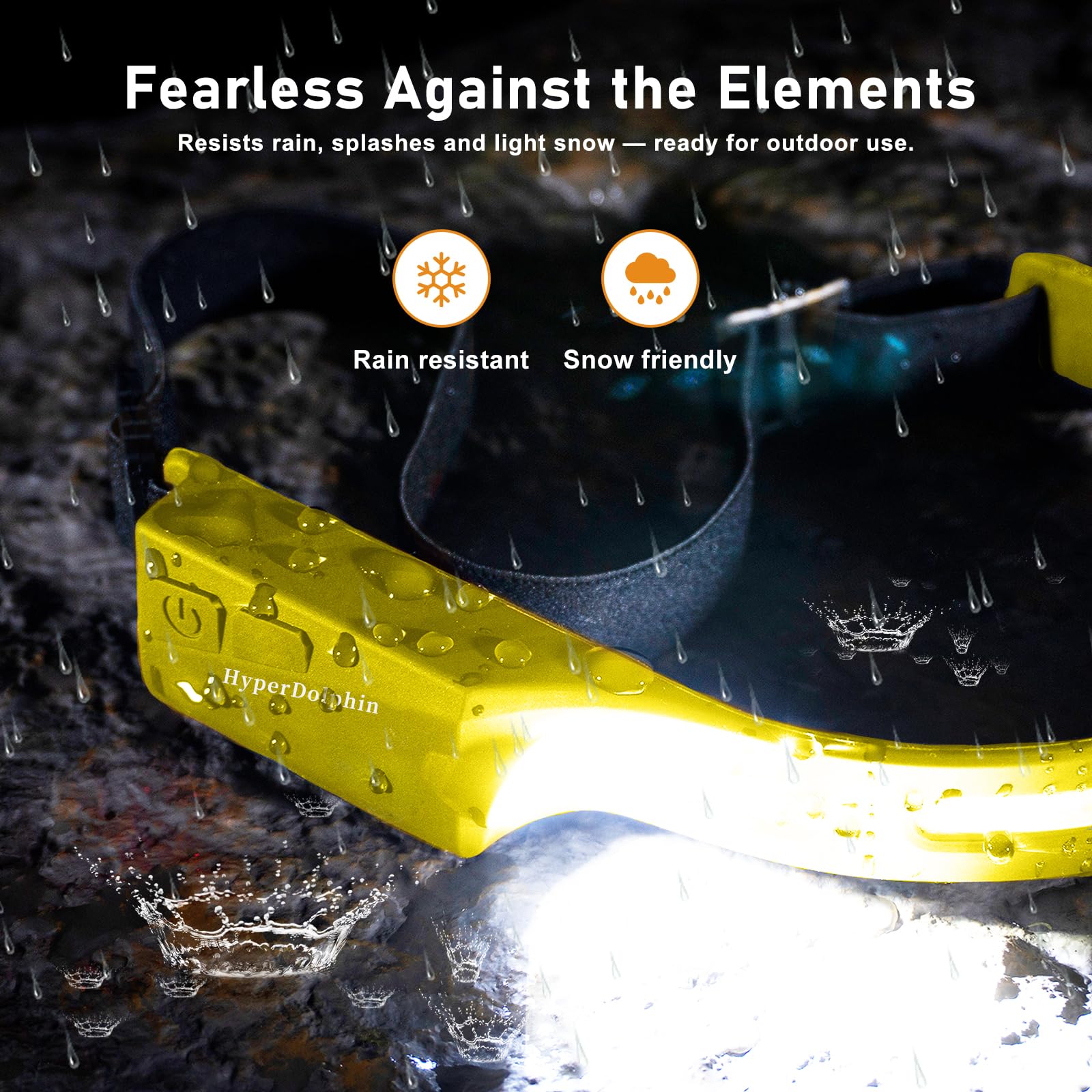 Lampada frontale a LED ricaricabile, confezione da 2, 350 lumen, impermeabile, ampio fascio di luce a 230°, ricarica USB-C (giallo), leggera, confortevole, regolabile, ideale per campeggio