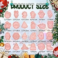 Vista 2 de 24 piezas de sellos de galletas de Navidad, cortadores de galletas de jengibre, cortadores de galletas de Navidad con relieve, cortadores