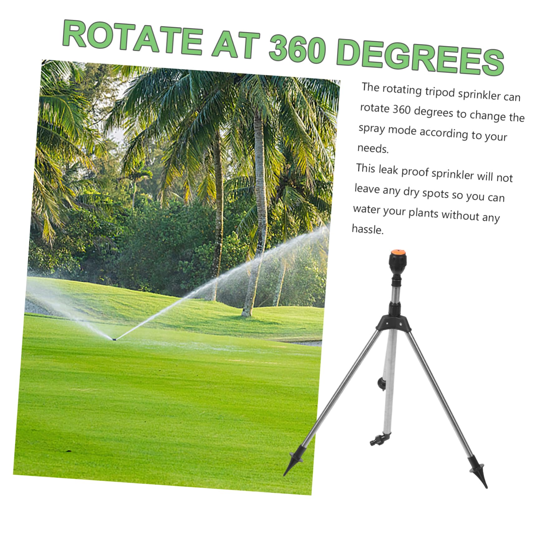 POPETPOP Arroseur Rotatif Automatique sur Trépied en Alliage D'aluminium et Plastique, Rétractable, pour L'irrigation des Arbres et Terres Agricoles
